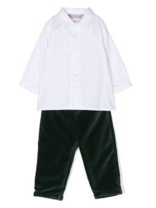 La Stupenderia ensemble chemise-pantalon bicolore - Blanc