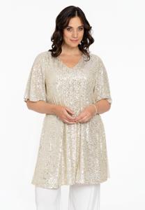 Yoek Tuniek wide bottom | Beige | Maat 54/56