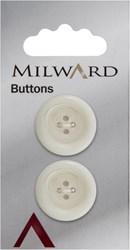 Milward Knoop met Opstaande Rand Wit 22mm (2 stuks)