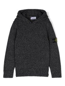 Stone Island Junior pull nervuré à patch logo - Bleu