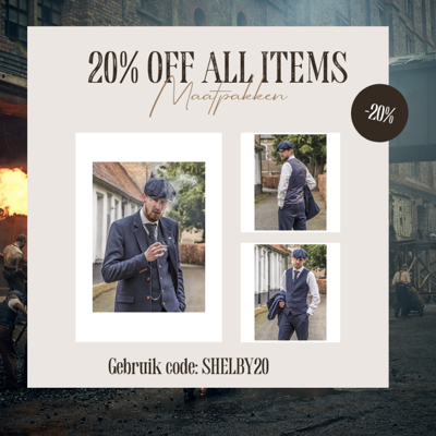 Maatpak Voor Heren | 3-delig Pak | Marineblauw Visgraat | Thomas Shelby | Peaky Blinders | Peaky Blinders