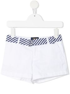 POLO RALPH LAUREN KIDS short à taille ceinturée - Blanc