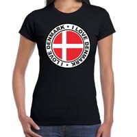 Verkleed T-shirt voor dames - Denemarken - zwart - supporter - themafeest