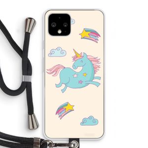 Vliegende eenhoorn: Pixel 4 Transparant Hoesje met koord