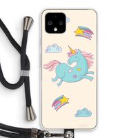 Vliegende eenhoorn: Pixel 4 Transparant Hoesje met koord