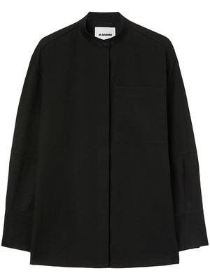 Jil Sander chemise en gabardine de laine - Noir