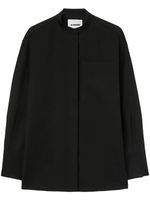 Jil Sander chemise en gabardine de laine - Noir - thumbnail