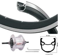 Kgs achterwiel 28inch (622) stratos zw/zilver nexus 7 rollerbrake