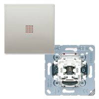 Jung LS990 Aluminium 2-polige schakelaar met drukknop
