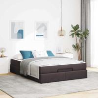 Bedframe met opslag Donkerbruin 160 x 200 cm Stof