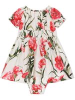 Dolce & Gabbana Kids robe froncée à fleurs - Tons neutres - thumbnail