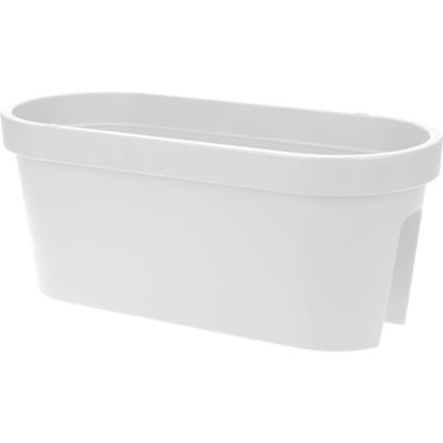 Balkon plantenpot/bloempot - wit - 60 x 25 cm - ovaal - kunststof