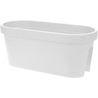 Balkon plantenpot/bloempot - wit - 60 x 25 cm - ovaal - kunststof