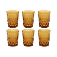 Glazenset Home ESPRIT Amber Kristal Met reliëf 240 ml (6 Stuks)