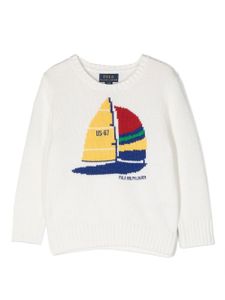 POLO RALPH LAUREN KIDS pull à motif en intarsia - Blanc