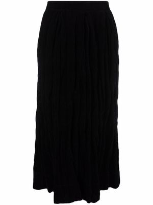 Uma Wang jupe taille-haute à effet de velours - Noir