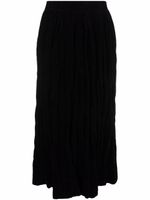 Uma Wang jupe taille-haute à effet de velours - Noir