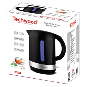 Techwood TB-1776 waterkoker 1,7 l 2200 W Zwart, Zilver