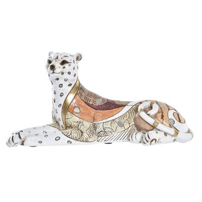 Decoratieve figuren DKD Home Decor Wit Oranje Luipaard Koloniaal 24 x 10 x 12 cm