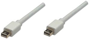 Manhattan 324557 DisplayPort-kabel Mini-displayport Aansluitkabel Mini DisplayPort-stekker, Mini DisplayPort-stekker 1.00 m Wit Vergulde steekcontacten