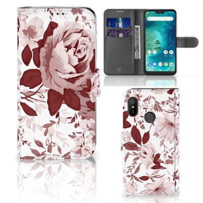 Hoesje Xiaomi Mi A2 Lite Watercolor Flowers | Portemonnee hoesje