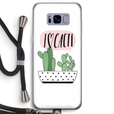I love cacti: Samsung Galaxy S8 Transparant Hoesje met koord