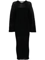 Stella McCartney fine ribbed midi dress - Noir - thumbnail