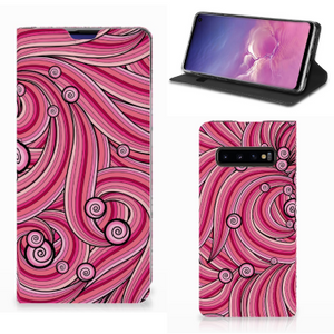 Samsung Galaxy S10 Bookcase Swirl Pink