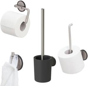 Tiger Tune toiletaccessoires set 4-delig hangend RVS geborsteld/Zwart