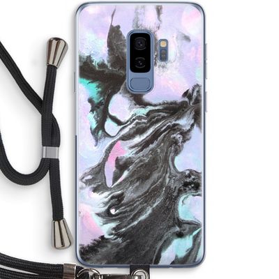 Pastel zwart: Samsung Galaxy S9 Plus Transparant Hoesje met koord