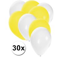 Witte en gele ballonnen 30 stuks   -