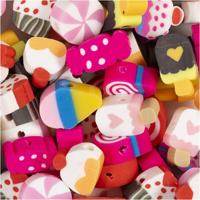 Creativ Company Figuurkralen, zoetigheden, d 10 mm, gatgrootte 1,5 mm, ca. 60 stuk, 60 stuk/ 1 doos