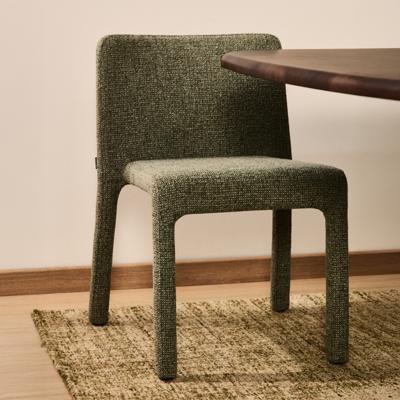 Kave Home Eetkamerstoel 'Loria' Chenille, kleur Groen