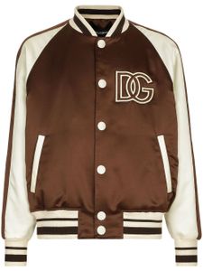 Dolce & Gabbana logo-patch colour-block bomber jacket - Marron