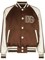 Dolce & Gabbana logo-patch colour-block bomber jacket - Marron - thumbnail