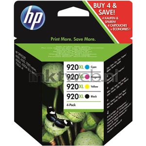 HP 920XL 4-pack High Yield Black/Cyan/Magenta/Yellow Original Ink Cartridges inktcartridge 4 stuk(s) Origineel Hoog (XL) rendement Zwart, Cyaan, Magenta, Geel