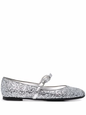 Ferragamo ballerines à paillettes - Argent
