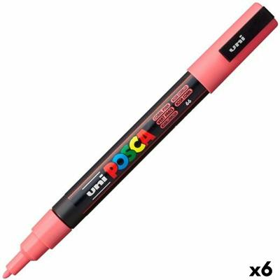 Acrylverfmarkeerder POSCA PC-3M Koraal 0,9-1,3 mm (6 Stuks)