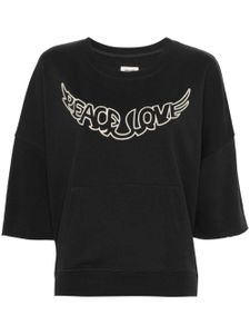 Zadig&Voltaire t-shirt à slogan floqué - Noir