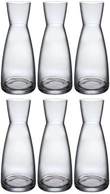 Bormioli Rocco Karaffen Ypsilon - Transparant - 1 liter - 6 stuks