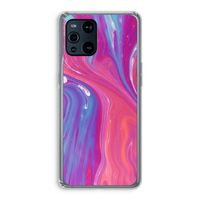 Paarse stroom: Oppo Find X3 Transparant Hoesje