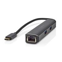 Nedis USB Multi-Port Adapter | USB 3.2 Gen 1 | USB-C Male | HDMI Female / RJ45 Female / 3x USB-A Female | 5 Gbps | 0.20 m | Rond | Verguld | PVC |