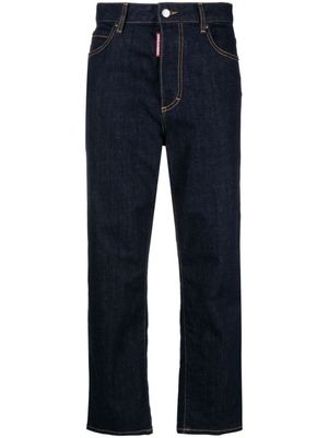 DSQUARED2 jean droit à patch logo - Bleu