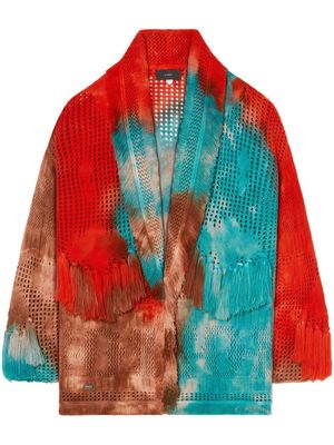 Alanui cardigan California Dreaming à motif die dye - Orange
