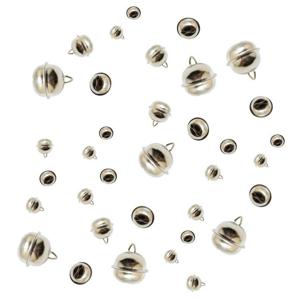 Metalen belletjes - 24x st - zilver - met oog - 12 mm - hobby/knutsel benodigdheden