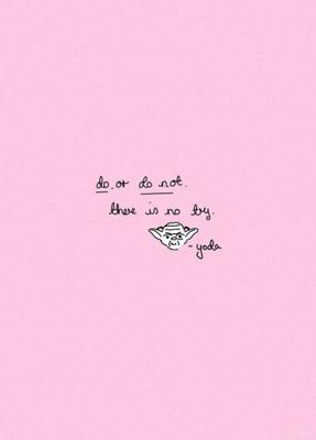 Kunstdruk Star Wars Quote Yoda Cute 50x70cm