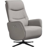 Leen Bakker - Relaxfauteuil Herman - Elektrisch Verstelbaar - Stof - Grijs - 117x79.5x74 Cm