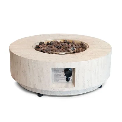 Landgoed Rond 76 Travertijn - Ronde Gas Vuurschaaltafel | Happy Cocooning | Vuurtafel met gasbrander | Landgoed Rond 76 Travertijn - Ronde Gas Vuurschaaltafel | Happy Cocooning | Vuurtafel met gasbrander |