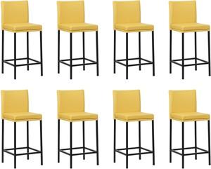 Set van 8 Gele leren moderne barkrukken Break - poot vierkant zwart - Toledo Leer Giallo (geel leer)