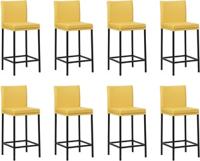 Set van 8 Gele leren moderne barkrukken Break - poot vierkant zwart - Toledo Leer Giallo (geel leer)